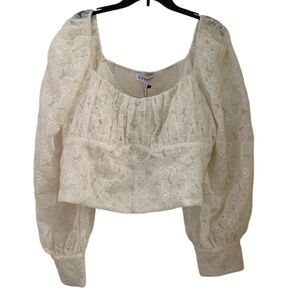 En Saison women’s Ivory Size 3X Cropped Blouse